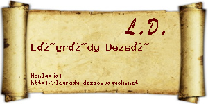 Légrády Dezső névjegykártya
